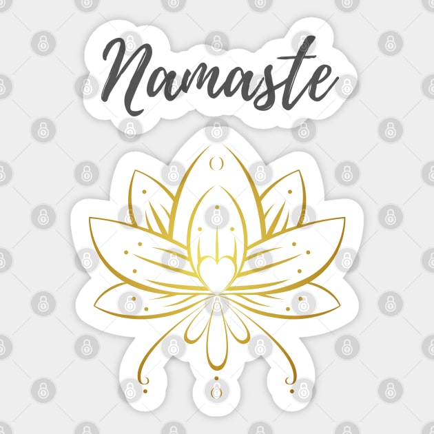 Namaste Lotus Sticker by LifeSimpliCity